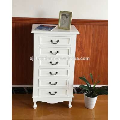 Six drawers of white wooden chest