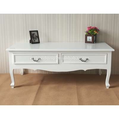 White wooden coffeeTable with two drawers