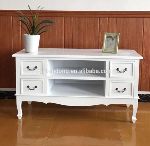 White wooden TV Cabinet inside bedroom