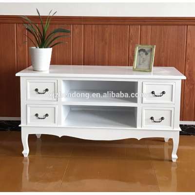 White wooden TV Cabinet inside bedroom