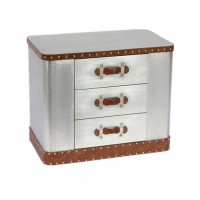 Wholesale Bedroom Furniture Silver Color Antique Aluminum Nightstand  with 3 Drawers